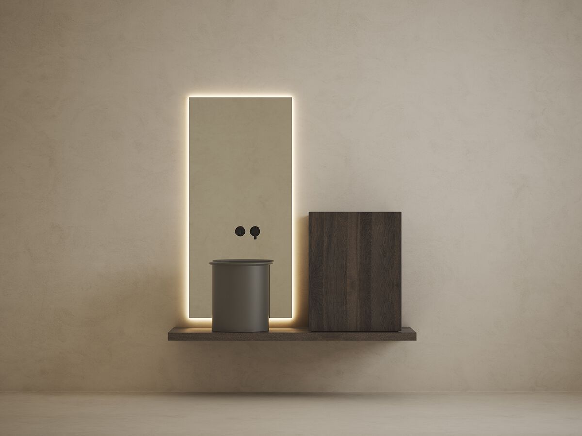 Деревянный шкаф для ванной комнаты с дверцами и встроенным освещением Inbani Edge ARCH-00142908 - Вид №3