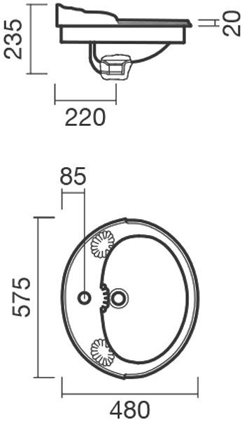 Раковина встраиваемая Sanitana GRECIA S10069816400000  - Вид №1