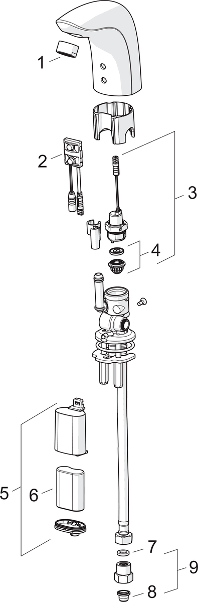 Oras 6159FZ Смеситель для умывальника, 6 V, Bluetooth 6159FZ Electra Хром  - Вид №4