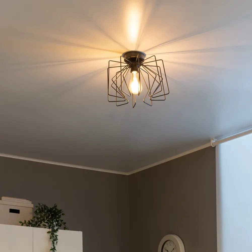 Люстра потолочная Vitaluce Скорпиус 1 лампа 3м² Е27 цвет черный матовый STLM-2059400 - Вид №8