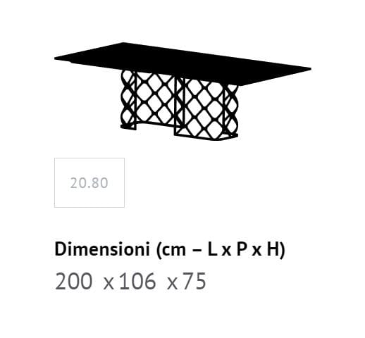 Обеденный стол из стали и дерева Bontempi Casa MAJESTY ARCH-00066435 - Вид №11