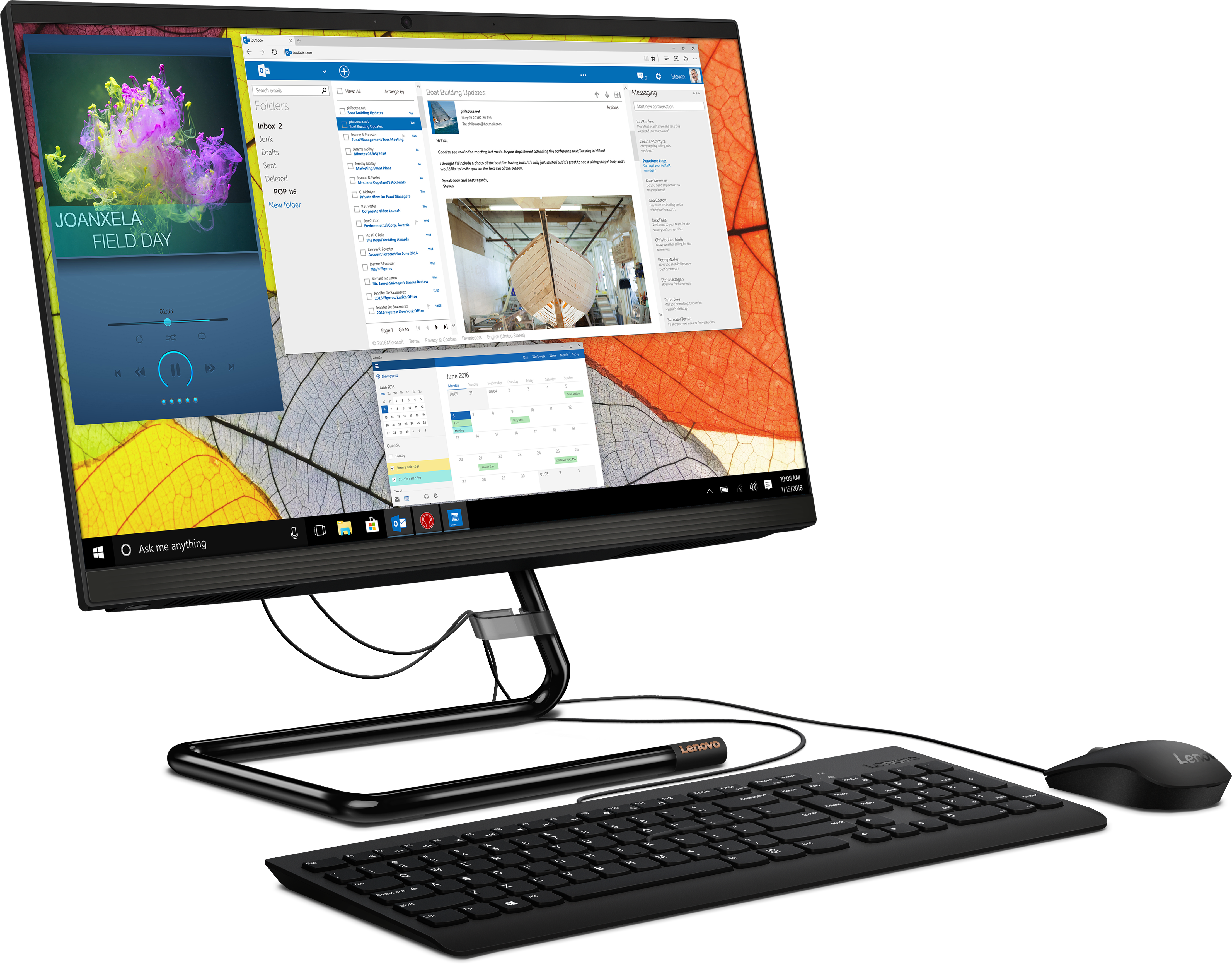 F0EX0013RK ideacentre aio 3 22ada05 21.5"(1920x1080)/amd ryzen 5 3500u(2.1ghz)/8192mb/1000gb/dvdrw/int:amd radeon vega 8 /bt/wifi/war 1y/5.28kg/black/dos + клавиатура, мышь usb Lenovo Santreyd  - Вид №2