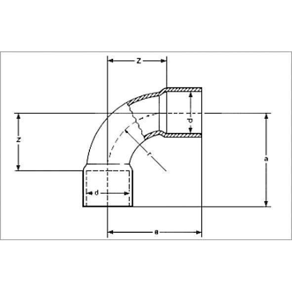 15002A52 SANHA 5002A отвод 90° ВП-ВП,  52 мм  - Вид №1