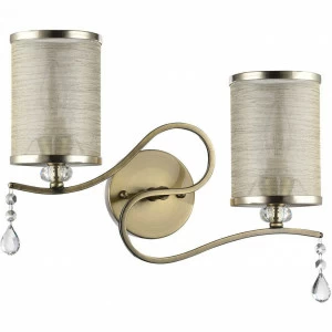 Бра с абажуром на 2 лампы бежевое Faust FR2300-WL-02-BZ FREYA FAUST 00-3931088 Бежевый;золото