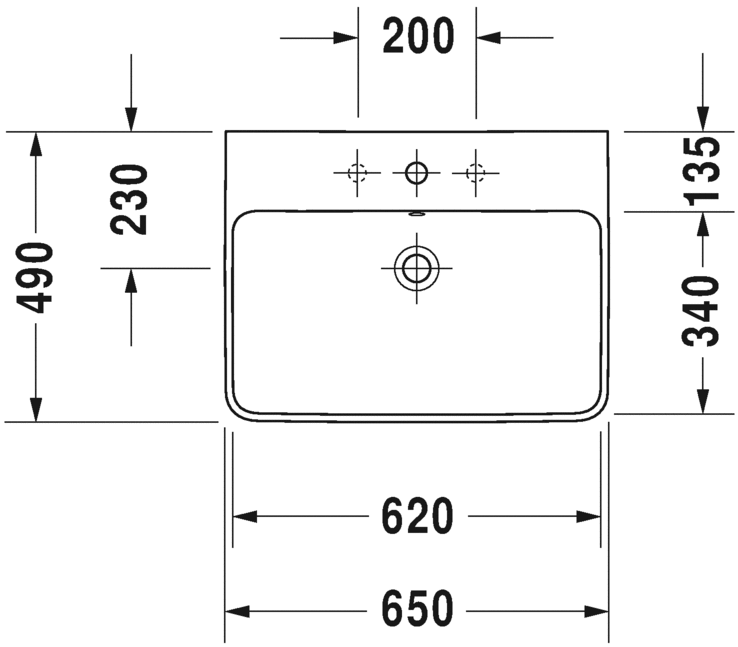 2335650000 Подвесная раковина настенная овальная Duravit ME BY STARCK - Вид №1