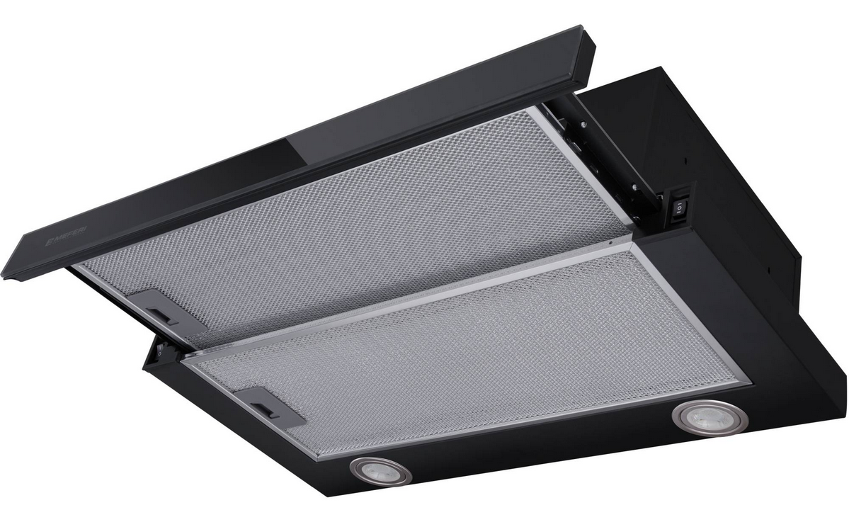 9202542 Вытяжка телескопическая Meferi SLIDEBOX60BK GLASS ULTRA черный/черный STDN-0041504 - Вид №3