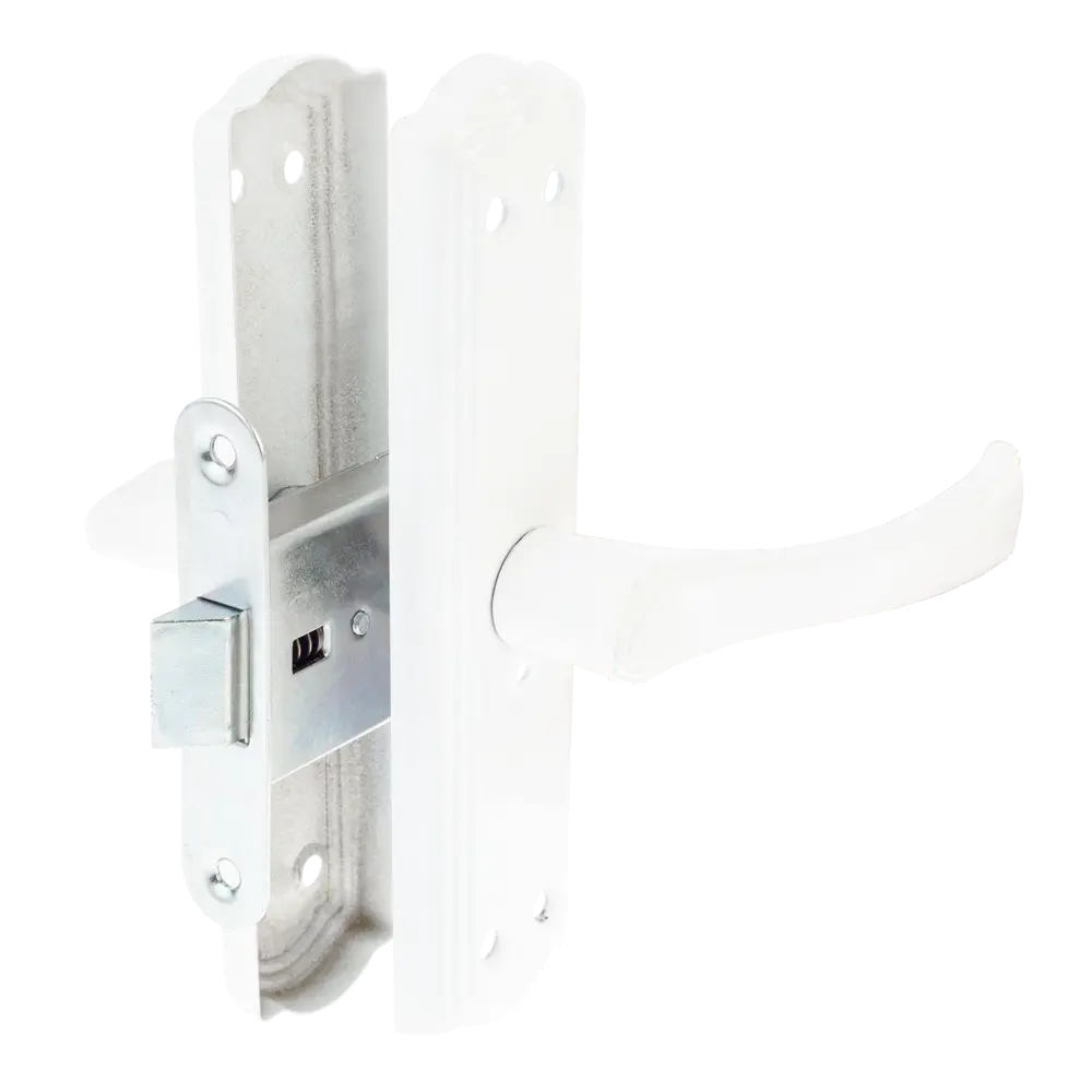 Дверная ручка на планке с защелкой с фиксацией Avers ЗЩ1Д-2-6 190x54 мм белая STLM-2011963