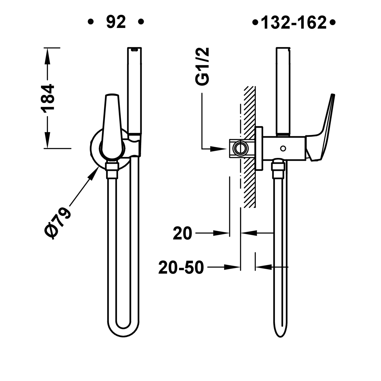 Скрытый однорычажный смеситель для унитаза/ биде FUJI-28112301AC TRES - Вид №1