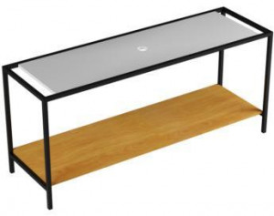 STP 180 04 Мебель для подвешивания и подставки Azzurra ceramica Основание из окрашенного металла в комплекте с индивидуальной полкой с отверстием и деревянной крышкой со встроенной вешалкой для полотенец HANG&STAND