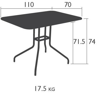 Fermob Прямоугольный садовый стол из стали со складывающейся столешницей Pétale 7236 - 7234 - Вид №1