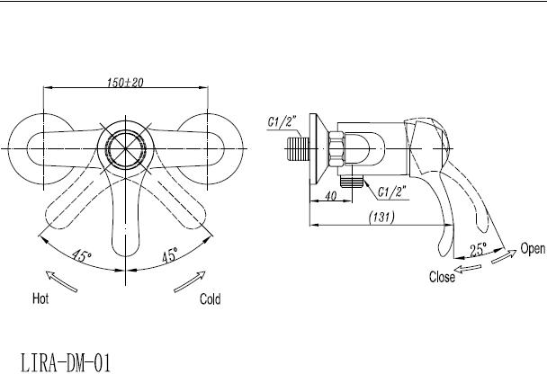 Смеситель для душа CEZARES LIRA-C-DM-03 - Вид №1