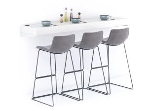 Высокий настенный стол в меламине с беспроводным зарядным устройством