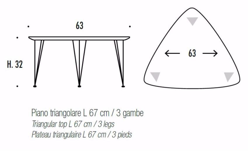 Felis Треугольный мраморный журнальный столик Complements sun-id-1376954 - Вид №4