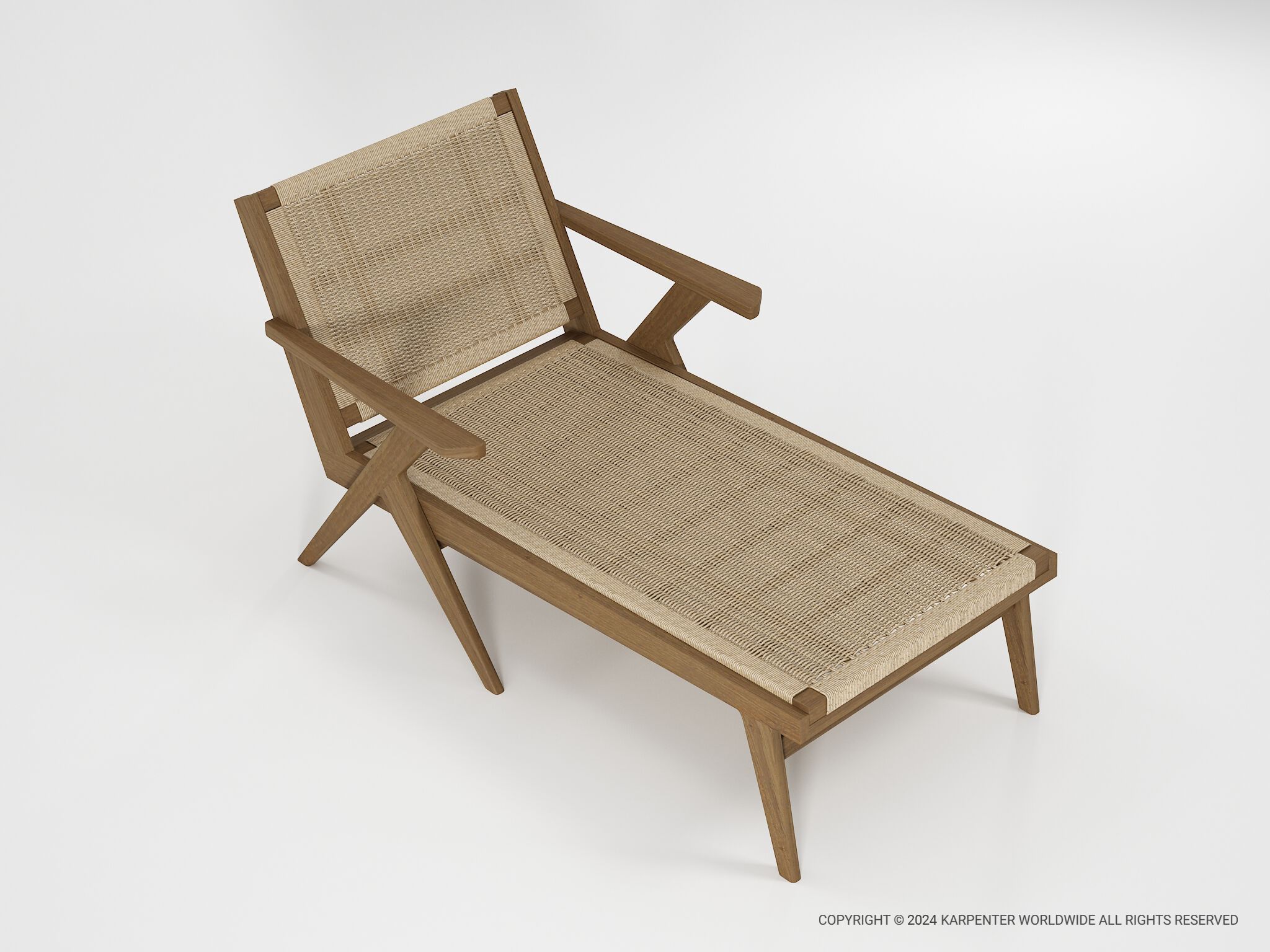 Садовая кровать из тикового дерева с подлокотниками KARPENTER Tribute Outdoor ARCH-00116699