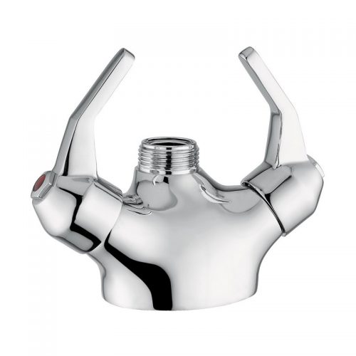 09442/LDC Idral Смеситель с одним отверстием и высоким расходом, с керамическими дисковыми головными клапанами и рычажным управлением, выход с наружной резьбой 3/4 дюйма 