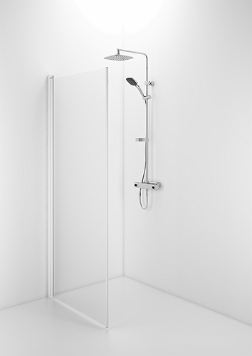 59800080 IFO Space прямая дверь SPVK, белые лакированные профили, прозрачное стекло с профилем ручки, SPVK 800 - Вид №1