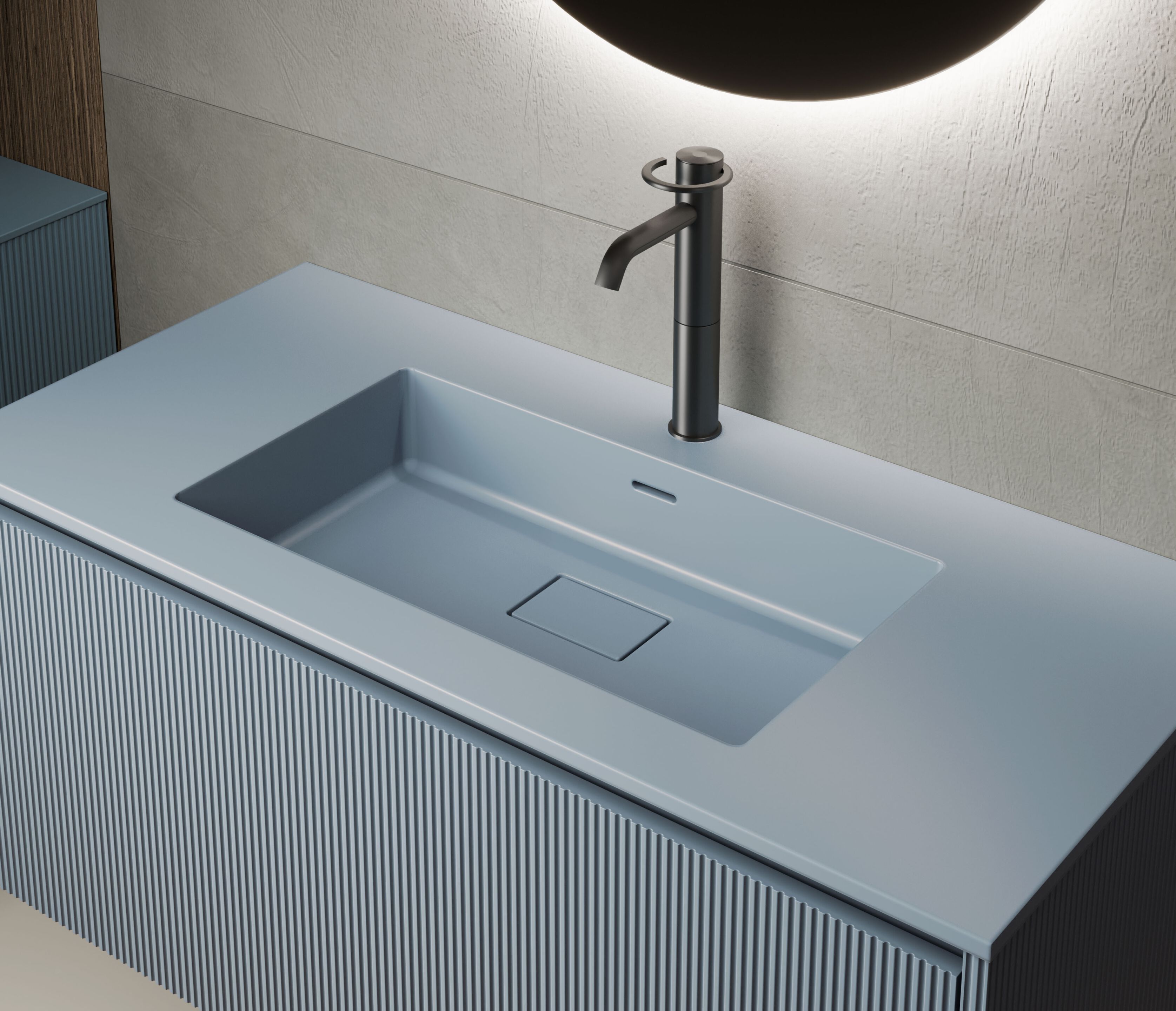 Подвесной умывальник с ящиками Mobiltesino Millerighe Color ARCH-00072038 - Вид №2