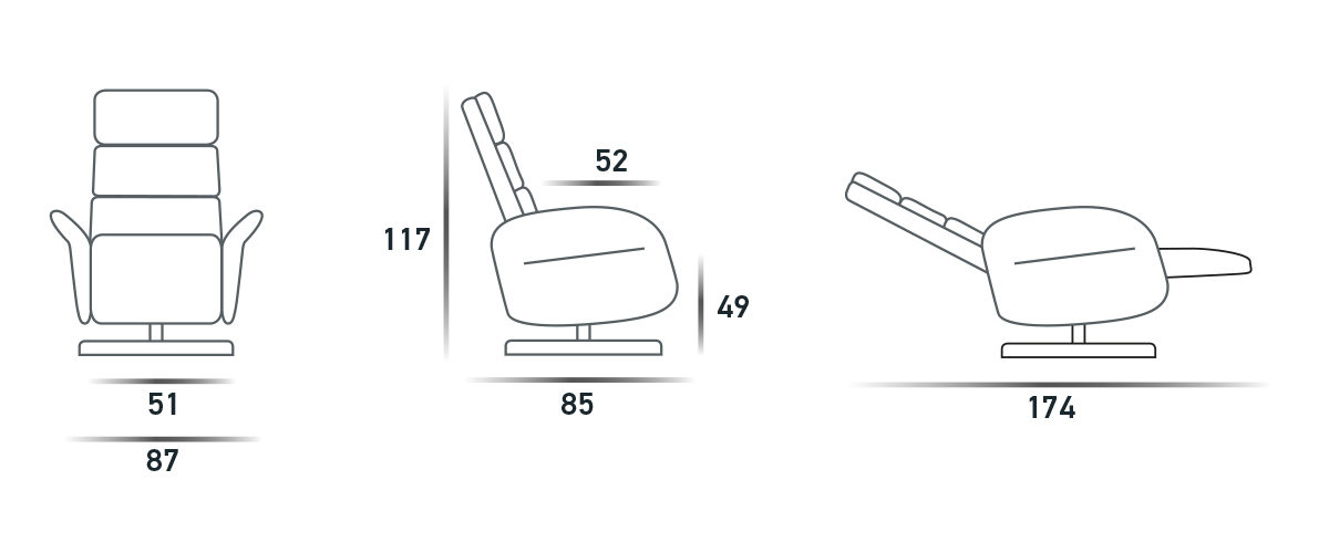 Поворотные Кресло Lift-Relax Relax 2 Motori  Spaziorelaxitalia  Zara Zara Relax 2 Motori  - Вид №4