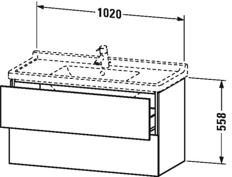 LC626605252 L-Cube Тумбочка подвесная Европейский дуб, декор Duravit - Вид №1