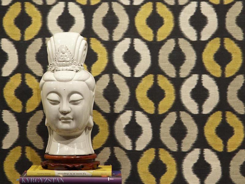 Dedar Моющаяся разноцветная льняная ткань с графическими мотивами sun-id-1497446 - Вид №1