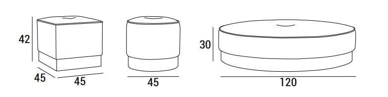 Круглый пуф из ткани Domingo Salotti Eos ARCH-00117334 - Вид №5