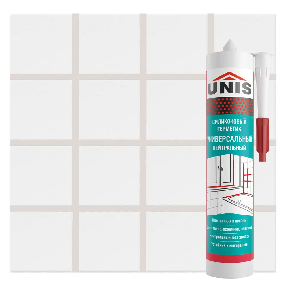 Герметик силиконовый Unis UN-80 серебро 300 мл 89450575 STLM-2123362 Santreyd 