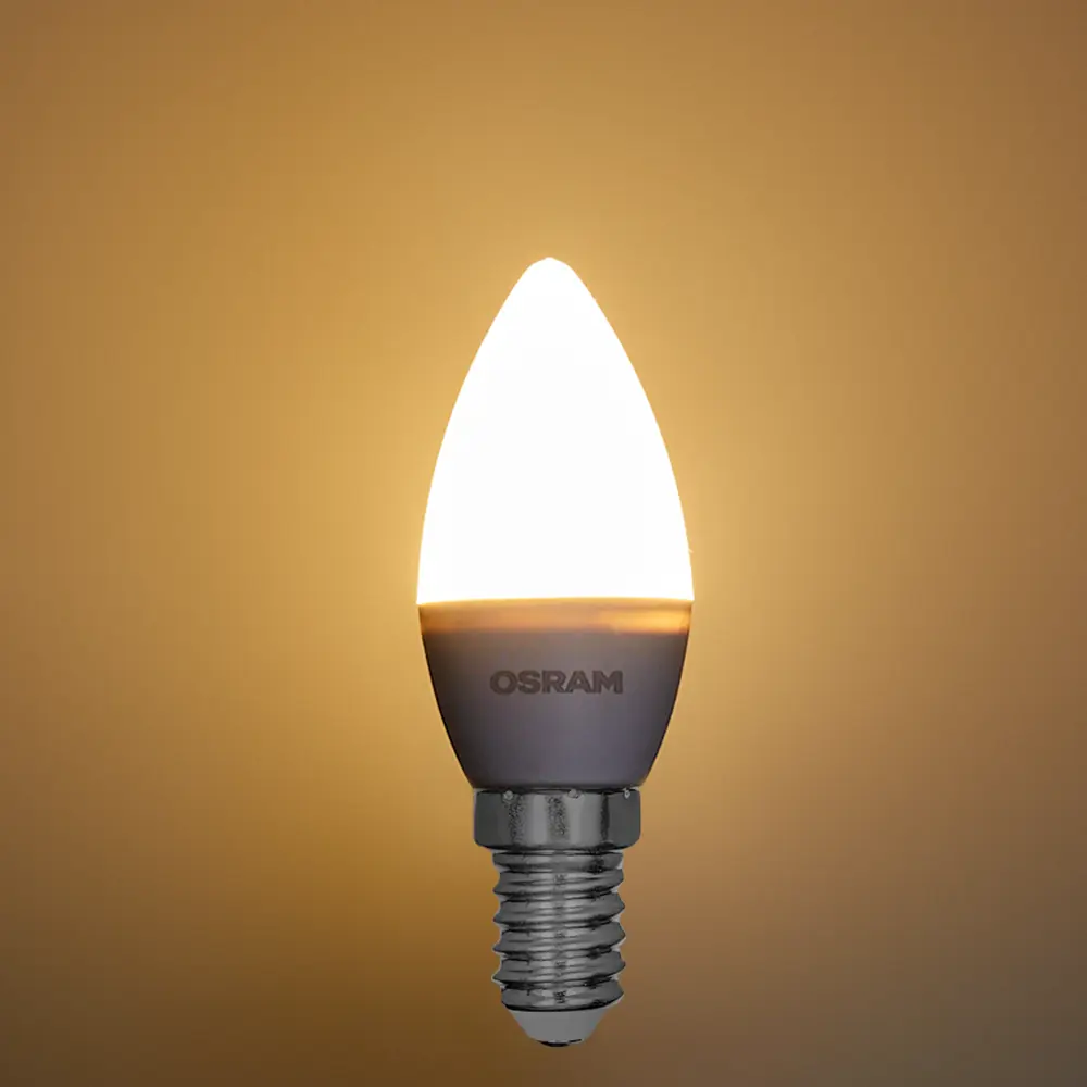 Светодиодная лампа OSRAM свеча 5Вт E14 теплый белый свет 85100492 STLM-1371652 - Вид №2