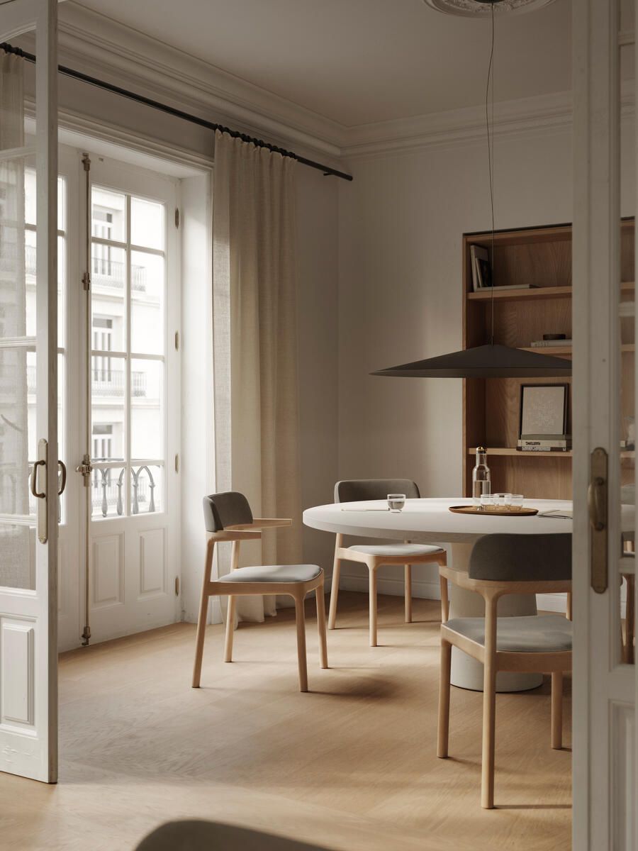 Деревянный штабелируемый стул с мягким сиденьем ALKI ORRIA ARCH-00091551 - Вид №18