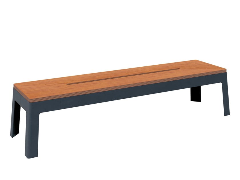Металлическая и деревянная скамья без спинки amop Lugarcomum ARCH-00049191
