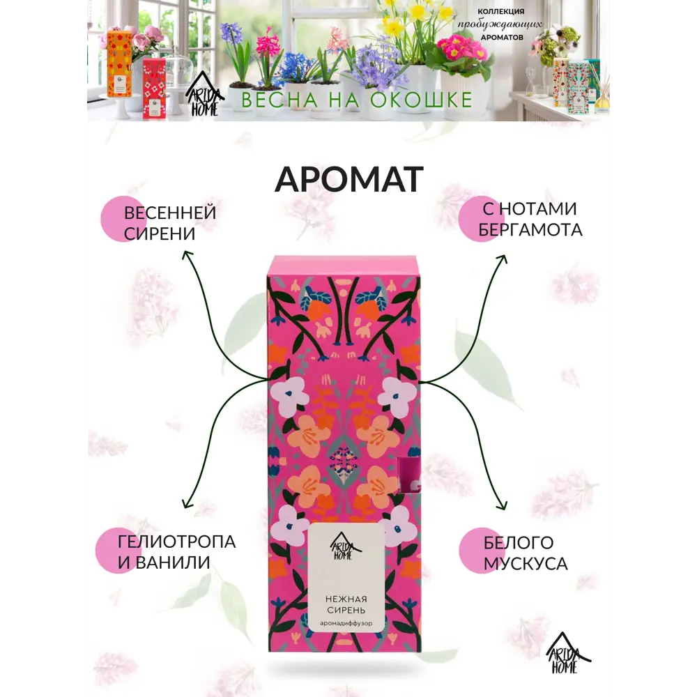 Диффузор аромат Нежная сирень 50 мл ARIDA HOME STLM-2072120 - Вид №2