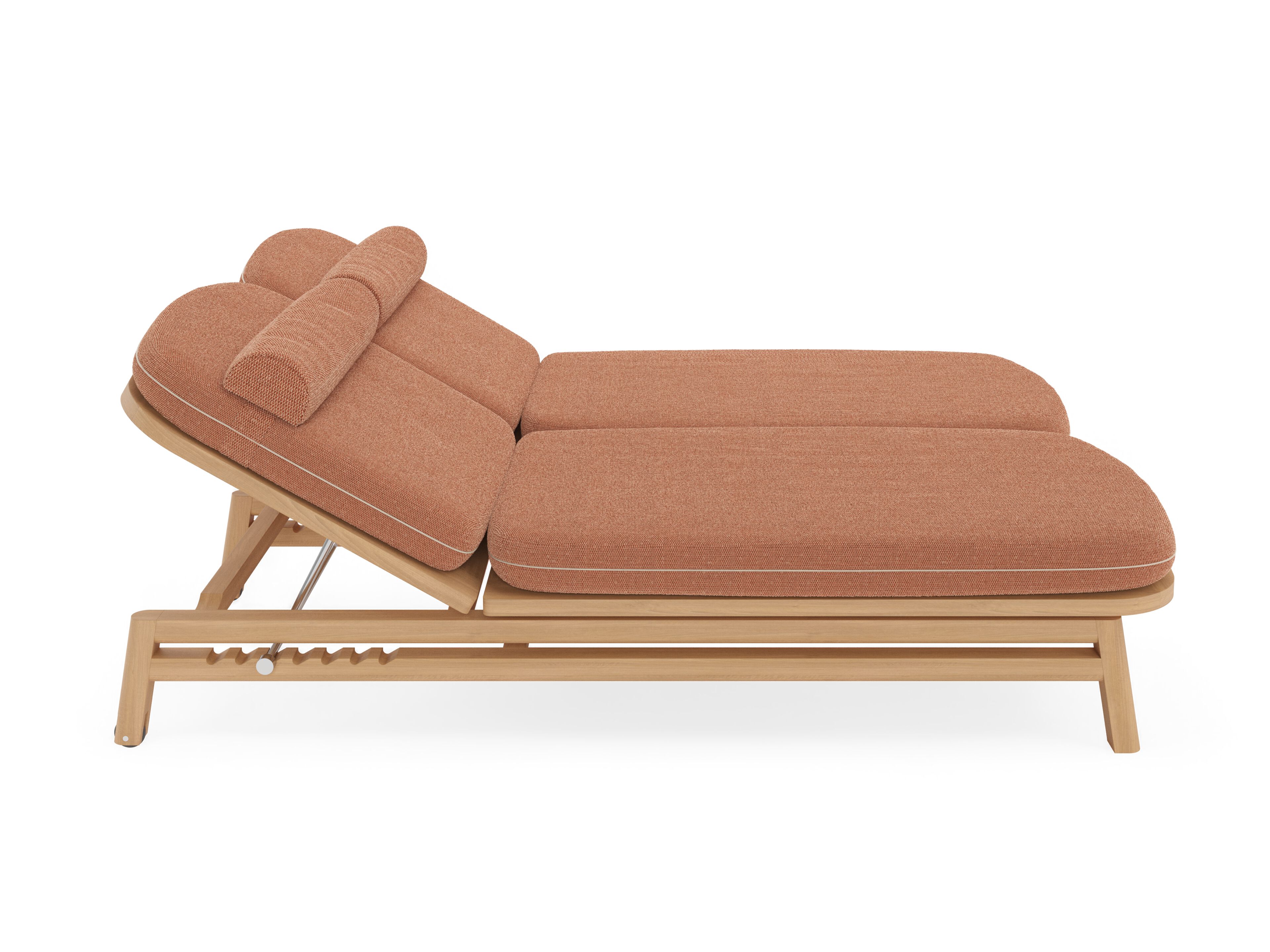 Двойная Садовая кровать из тикового дерева с подушками Sunbrella FJAKA Oaza ARCH-00056999 - Вид №1