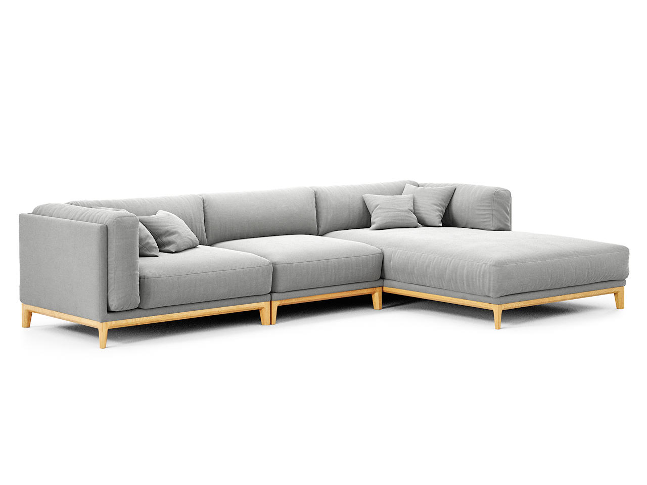 Диван Case угловой серый на светлых ножках THE IDEA ДИЗАЙНЕРСКИЕ 210535 Серый  - Вид №1