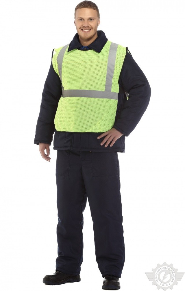 61432 Жилет сигнальный "Спектр" сетка лимонный с СВП  Сигнальная одежда  размер 64-66 Спецодежда  - Вид №7