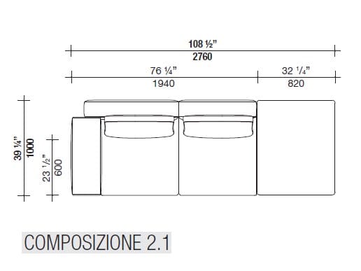Кожаный диван с полуостровом Lema Venise ARCH-00001213 - Вид №8