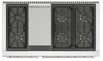 Wolf Профессиональная отдельно стоящая кухня из нержавеющей стали Cucine professionali dual fuel Icbdf484f  - Вид №1
