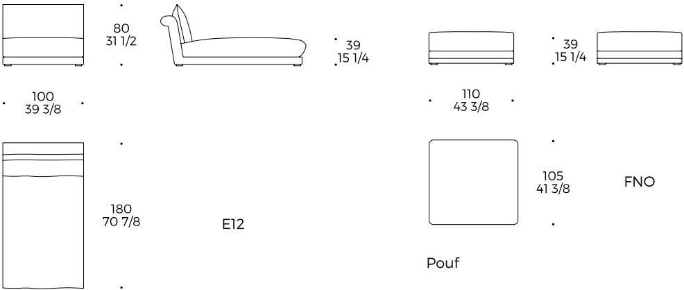 Liu Jo Living Collection Модульный тканевый диван с шезлонгом Urban fan Daw - Вид №4
