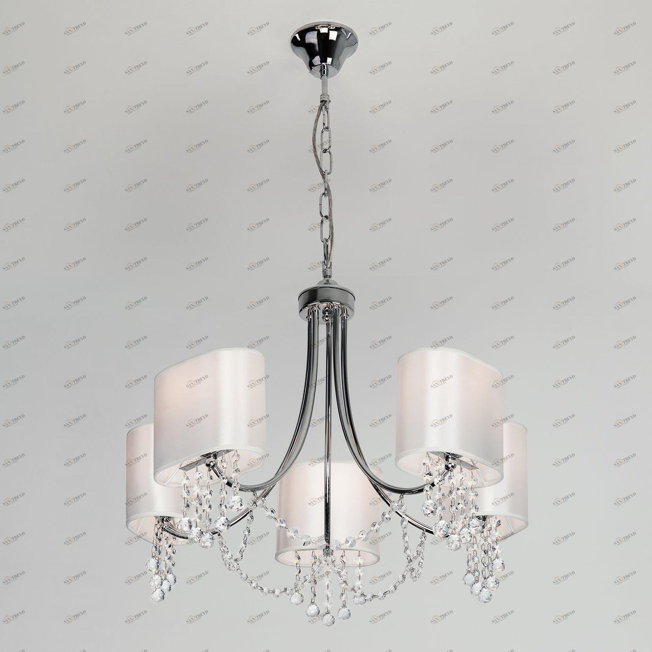 Подвесная люстра Eurosvet Cornella 10084/5 хром/прозрачный хрусталь Strotskis EUROSVET CORNELLA 187474 Белый 