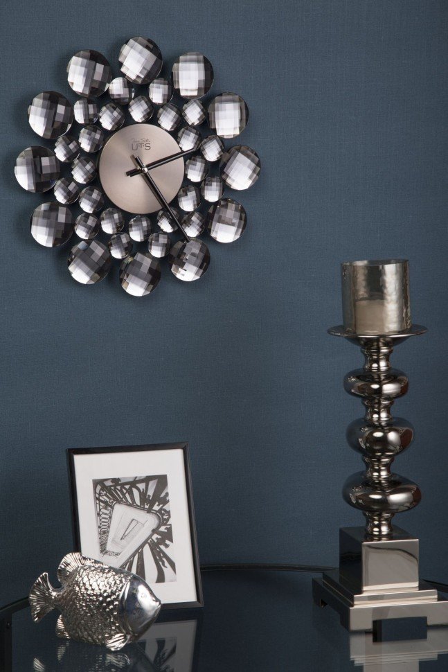 Часы настенные серые с кристаллами Tomas Stern 8029 TOMAS STERN СОЛНЦЕ 00-3872733 Серый  - Вид №2