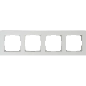 Рамка для розеток и выключателей Werkel Flock 4 поста, цвет белый
