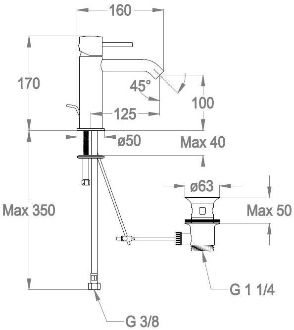 Fir Italia Смеситель для умывальника Cleo 84 8411211 - Вид №2