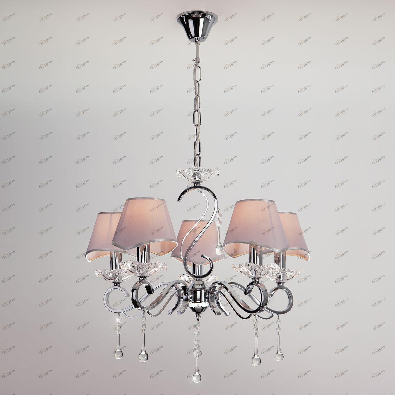 Подвесная люстра Eurosvet Kelly 10085/5 хром/прозрачный хрусталь Strotskis EUROSVET KELLY 187476 Серебро