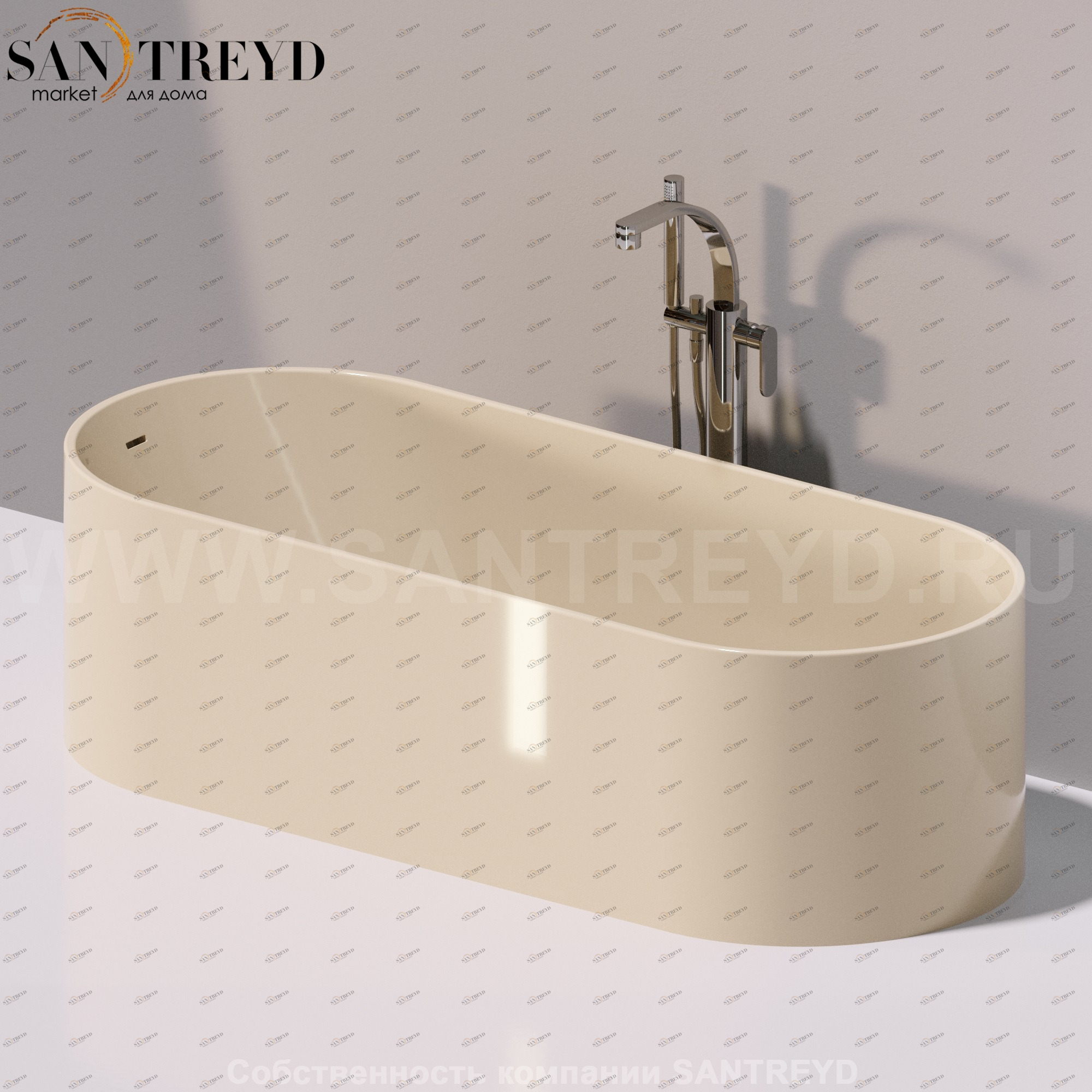 Flaminia OVAL Ванна свободностоящая бежевая OV170.1015 Ceramica Flaminia OV1701015