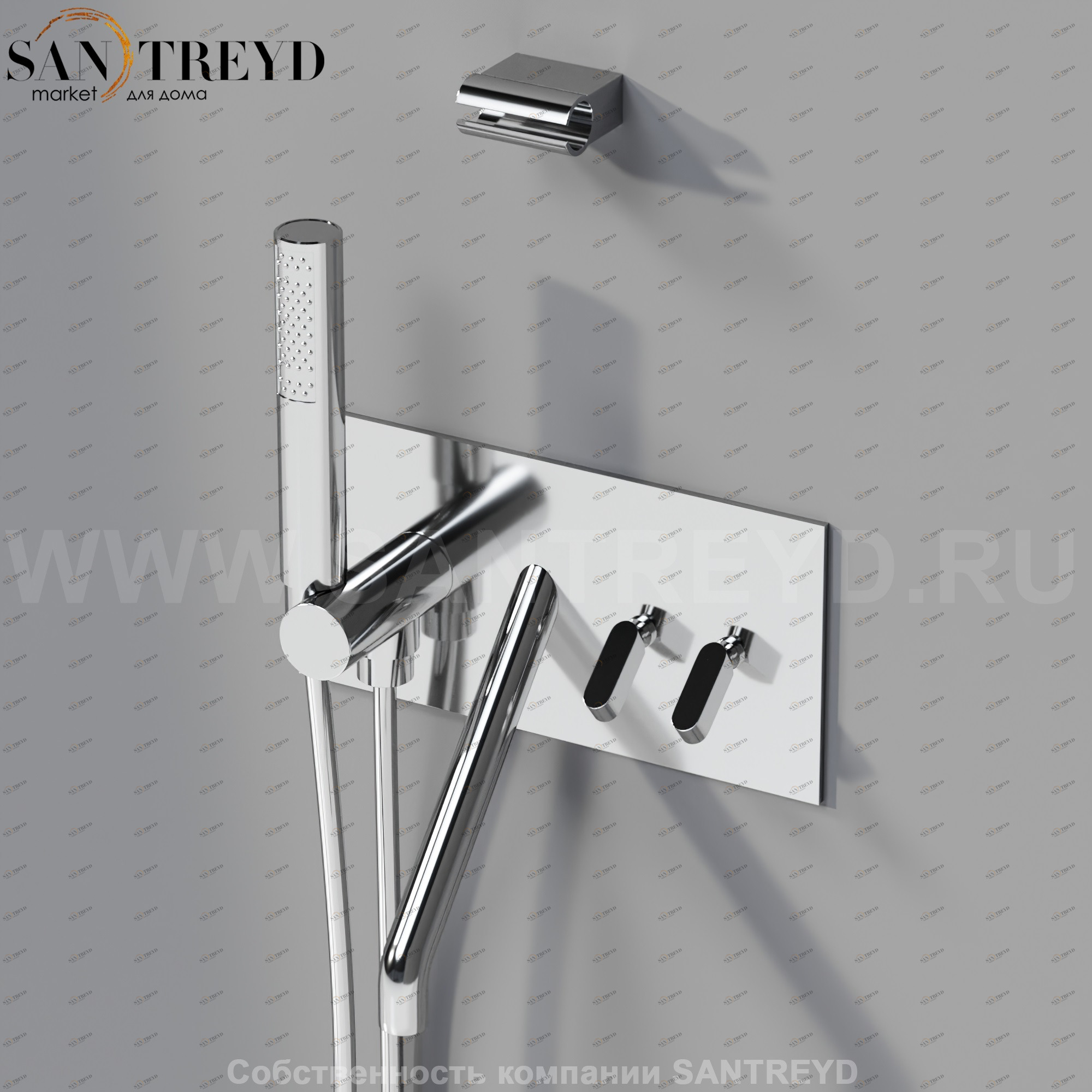 Смеситель ARUB0932NCS SQUARE для ванны хромированный Agape