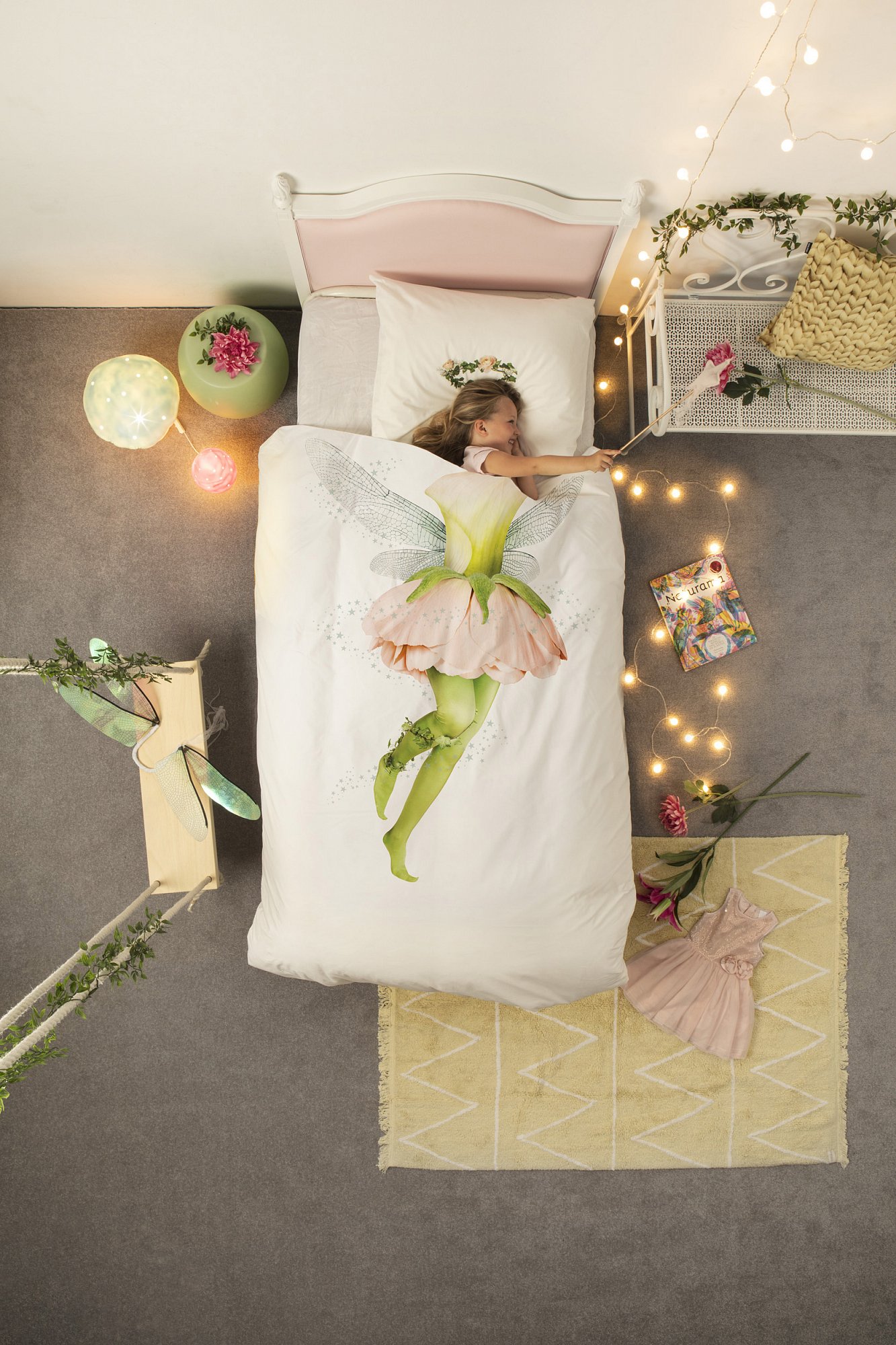 Детское постельное белье односпальное "Фея" 150х200 см SNURK  335507 Белый;зеленый;розовый  - Вид №4