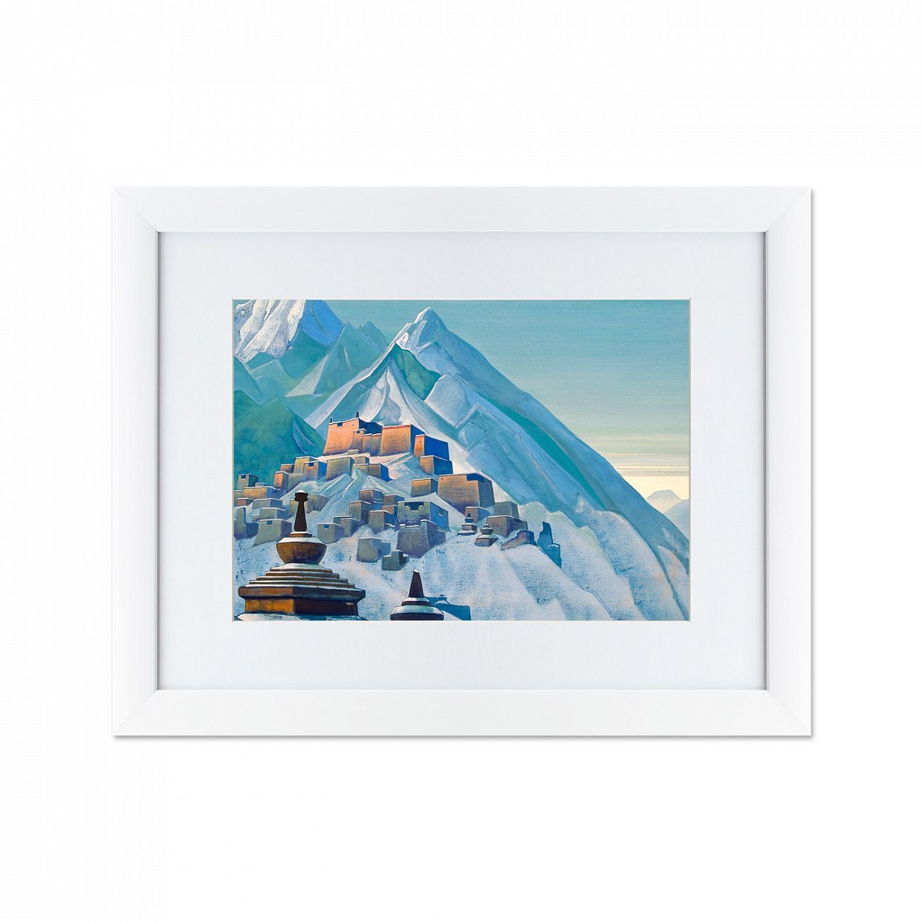 Картина в деревянной раме 47х60 см "Тибет, Гималаи, 1933г" КАРТИНЫ В КВАРТИРУ  093764 Белый;голубой;разноцветный  - Вид №1