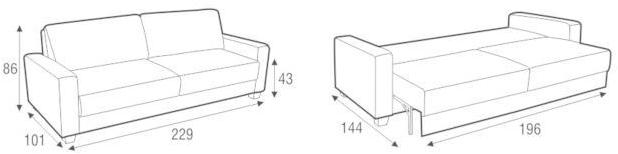 Sits Мягкий 3-местный диван-кровать из ткани sun-id-1417147 - Вид №8
