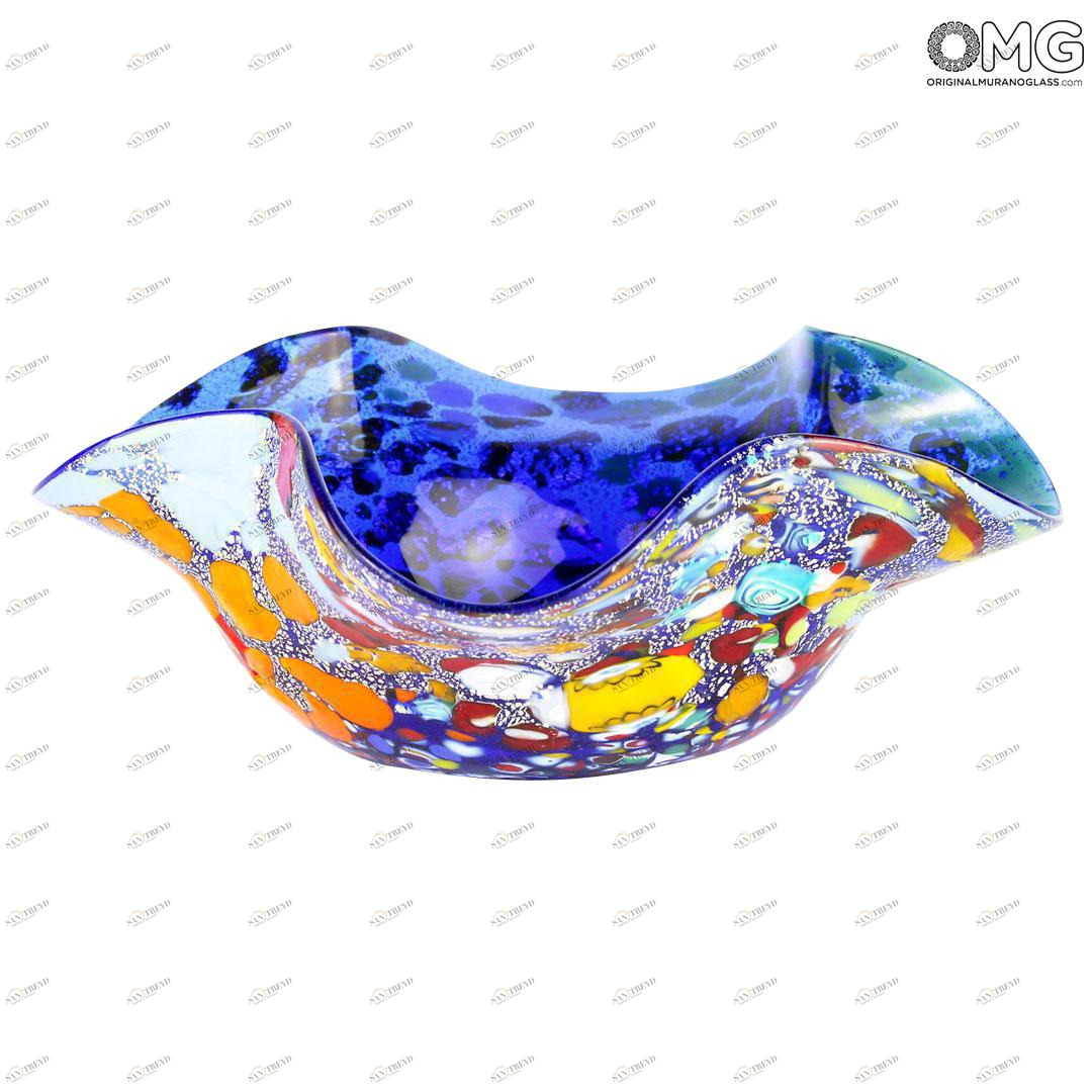 3257 ORIGINALMURANOGLASS Вазочка "Колокольчик" - разноцветная - Original Murano Glass OMG 19 см 