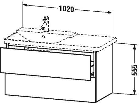 LC625108686 Тумбочка подвесная L-Cube #LC6251 1020 x 481 мм Капучино глянцевый лак Duravit - Вид №1