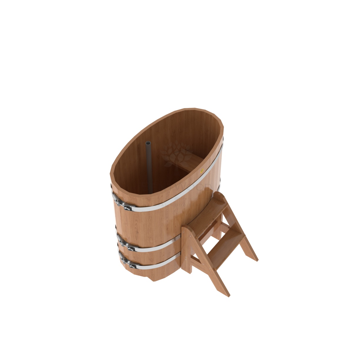 1247 Купель овальная из дуба 0,59х1,06х1,0 натуральная Alyarus  - Вид №1