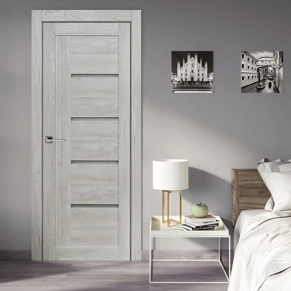 Комплект двери Тренд вертикальный со стеклом 70x200 см Hardflex серый с добором 200 мм ПРИНЦИП STLM-2200792 - Вид №1